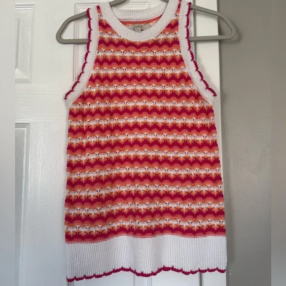 LOFT colorful knit scalloped tank sweater - Picture 5 of 10